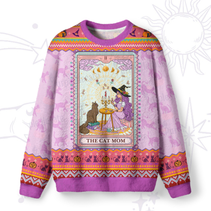 Purplehecate The Cat Witch Mom Tarot Ugly Halloween Sweatshirts