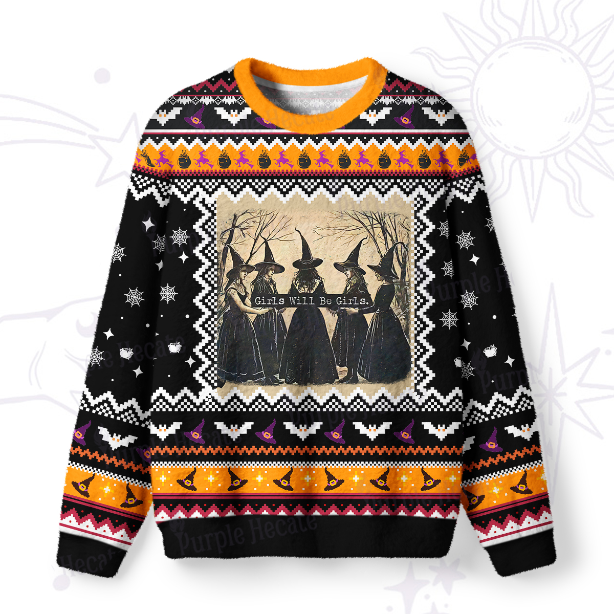 Purplehecate Girls Will Be Girls Witch Ugly Halloween Sweatshirts