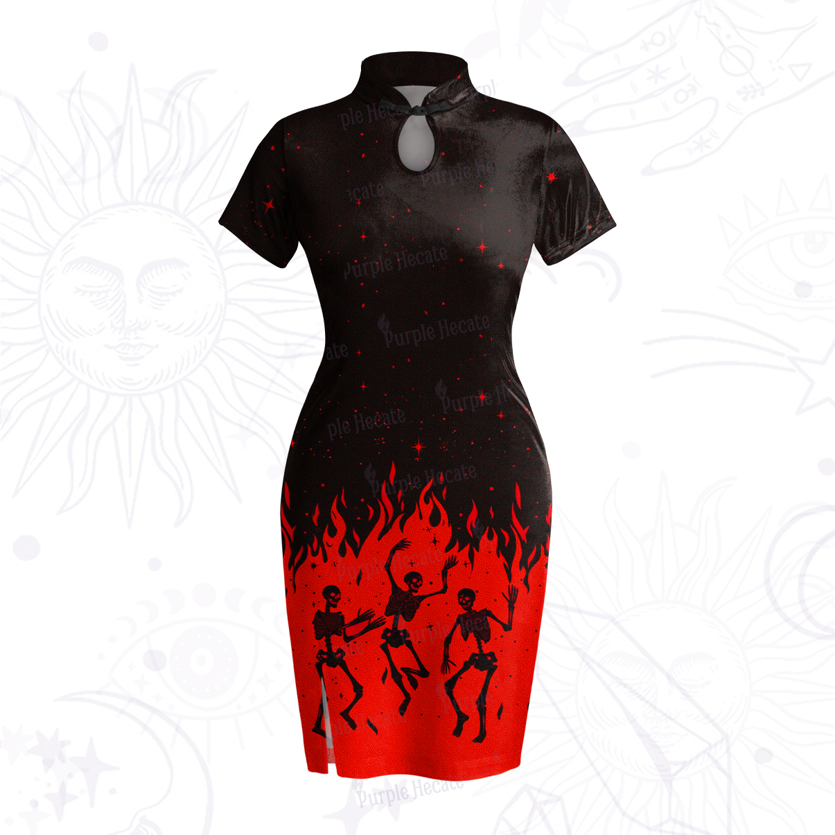 Purplehecate Infernal Revelry Velvet Bodycon Dress
