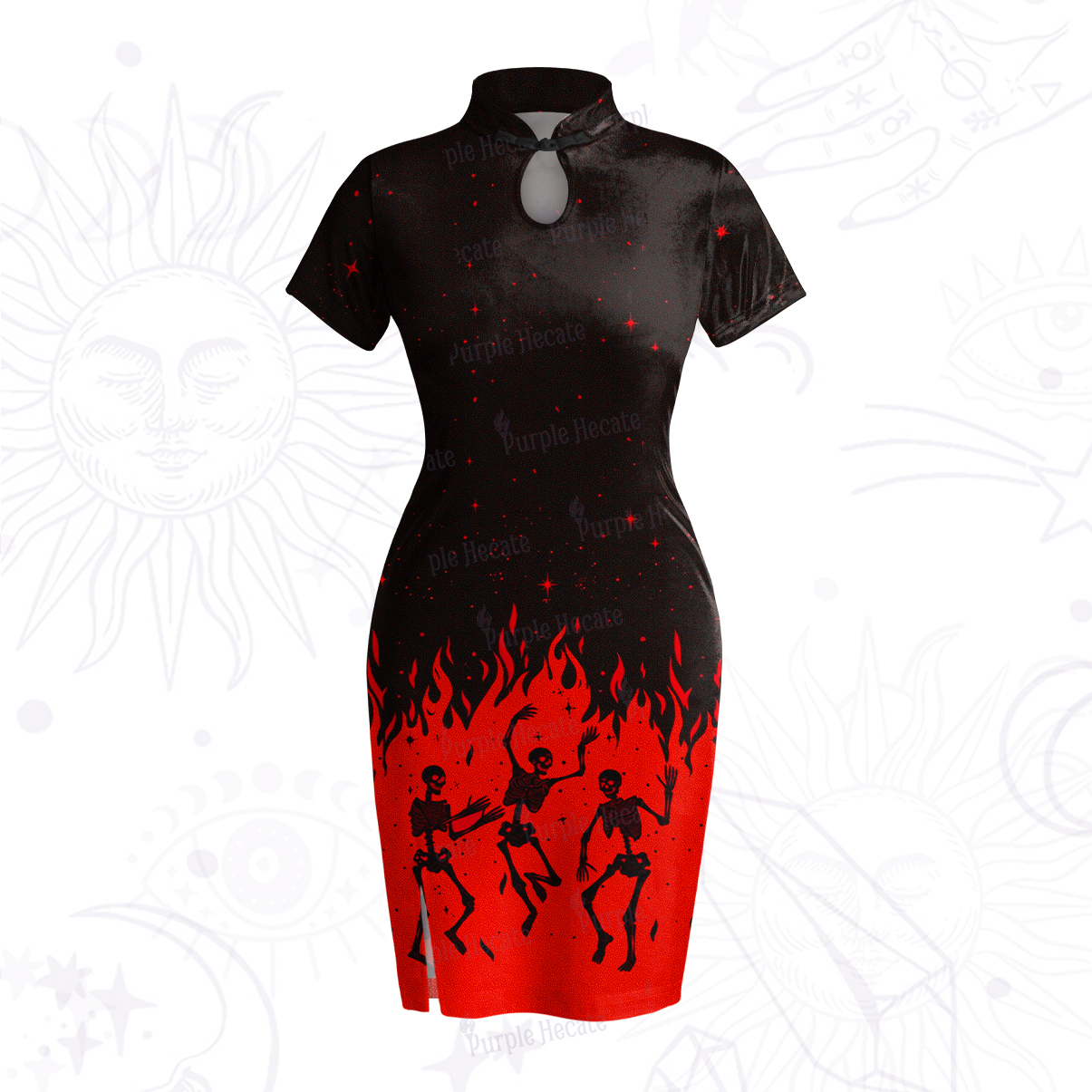 Purplehecate Infernal Revelry Velvet Bodycon Dress