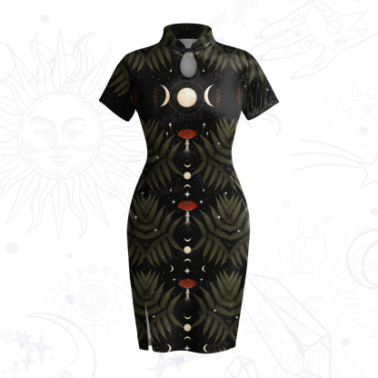 Purplehecate Moonlit Mushroom Gown Velvet Bodycon Dress