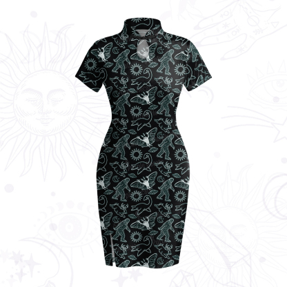 Purplehecate Cryptid Velvet Bodycon Dress