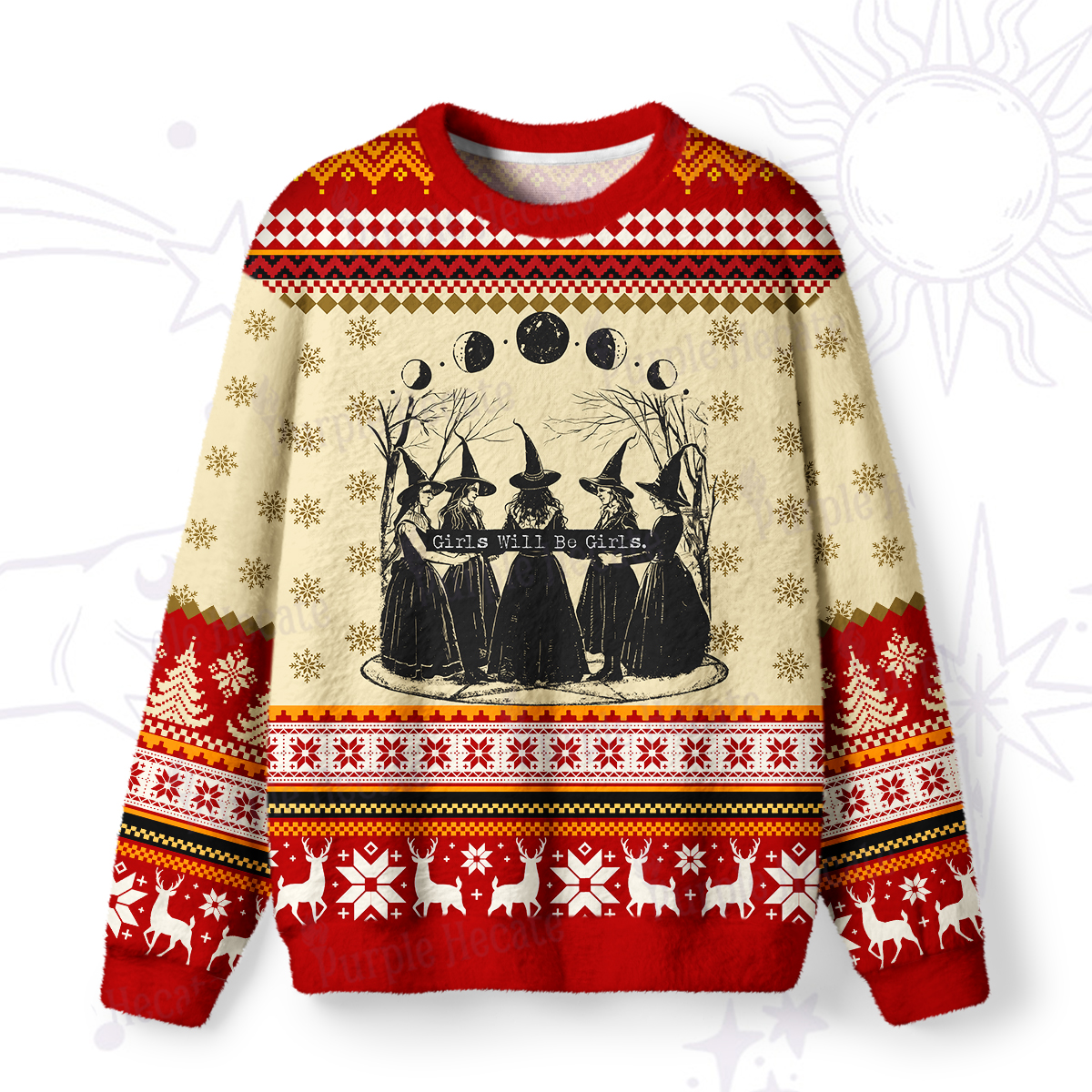 Purplehecate Support Your Local Coven Ugly Christmas Sweatshirts