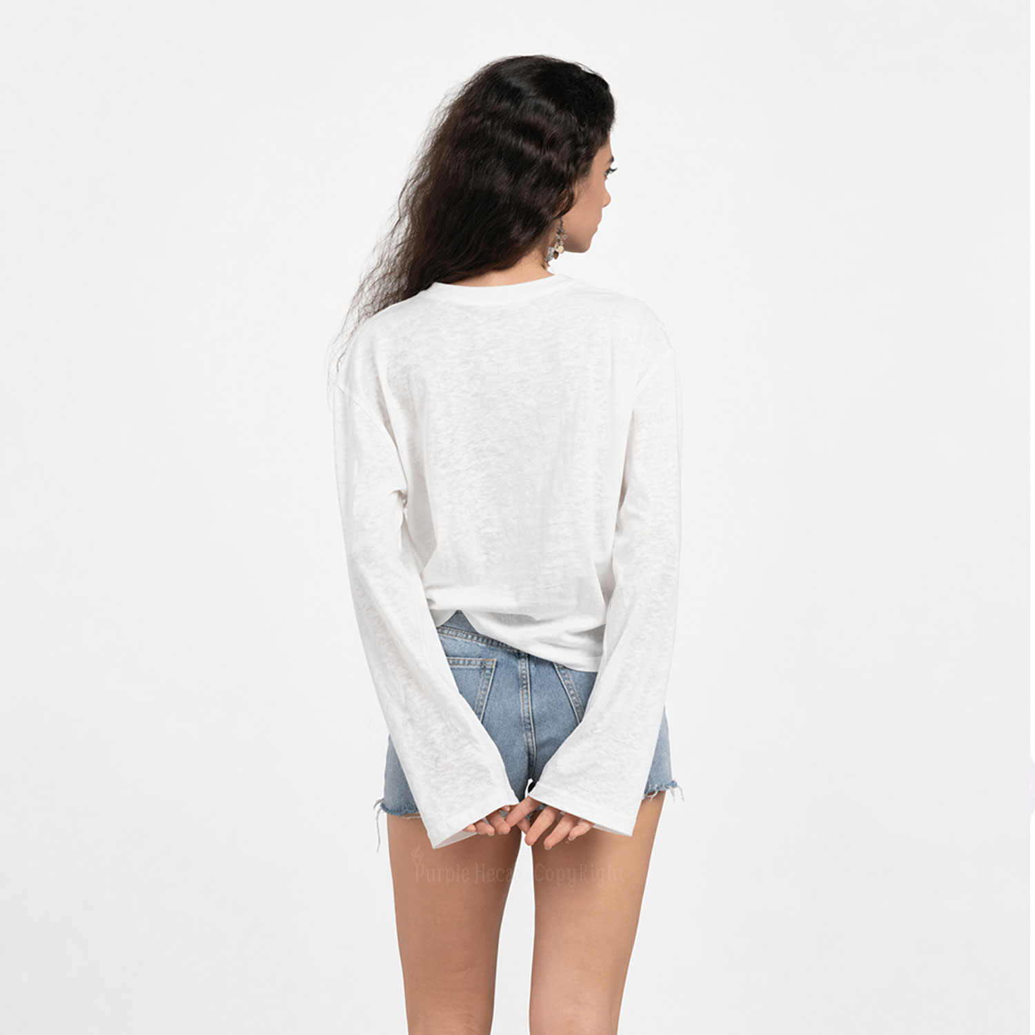 Purplehecate Celestial Moon Slub Long Sleeve T-Shirt