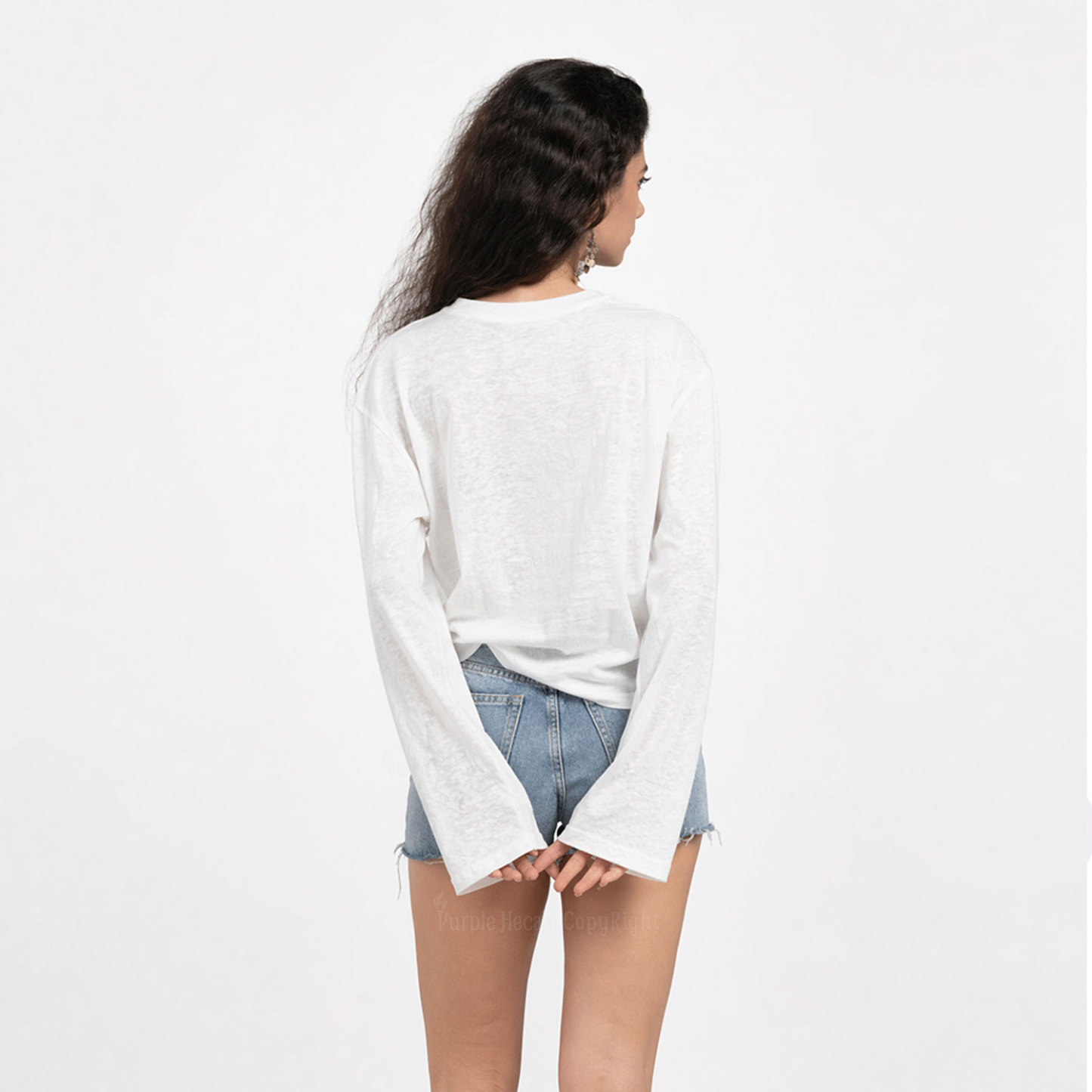 Purplehecate Celestial Moon Slub Long Sleeve T-Shirt