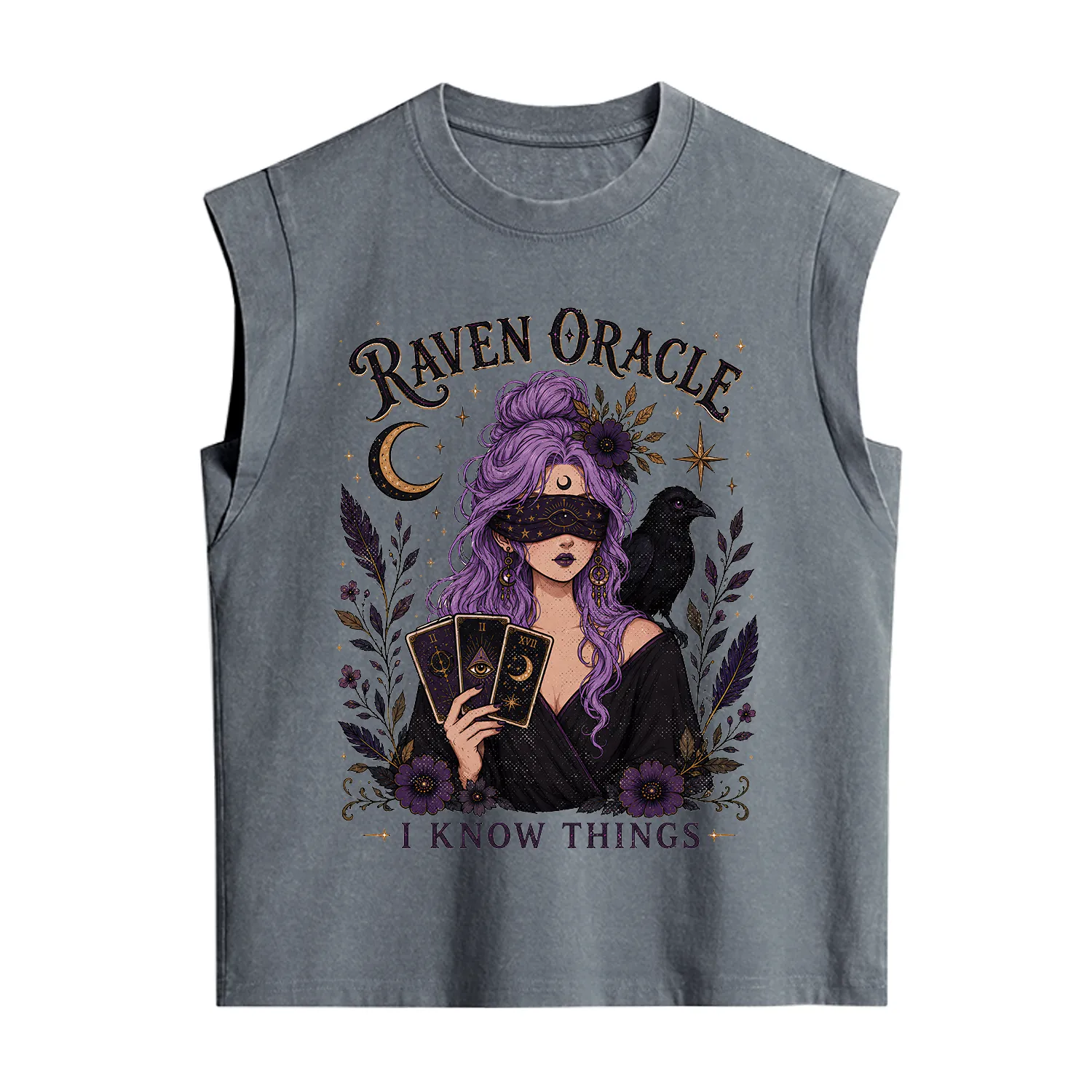 Purplehecate Raven Oracle I Know Things Witchy Vintage Washed Tank