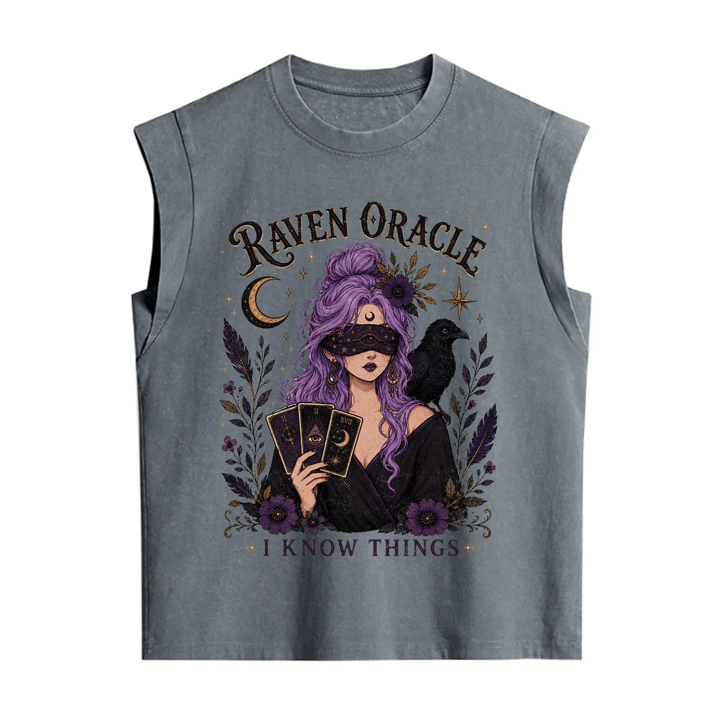 Purplehecate Raven Oracle I Know Things Witchy Vintage Washed Tank