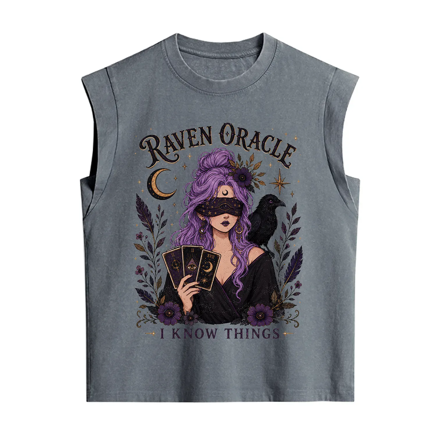 Purplehecate Raven Oracle I Know Things Witchy Vintage Washed Tank