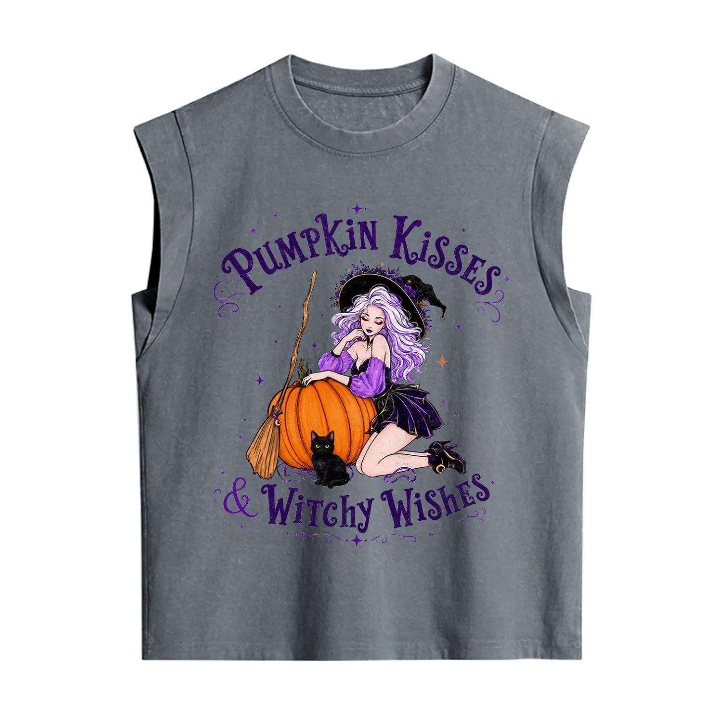 Purplehecate Pumpkin Kisses & Witchy Wishes Vintage Washed Tank