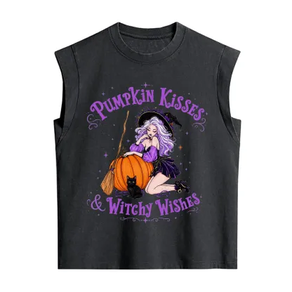 Purplehecate Pumpkin Kisses & Witchy Wishes Vintage Washed Tank