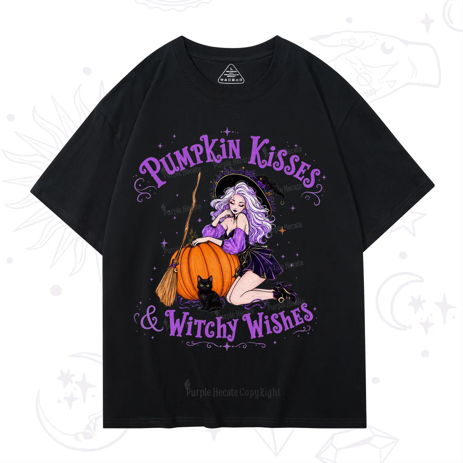 Purplehecate Pumpkin Kisses & Witchy Wishes T-Shirt