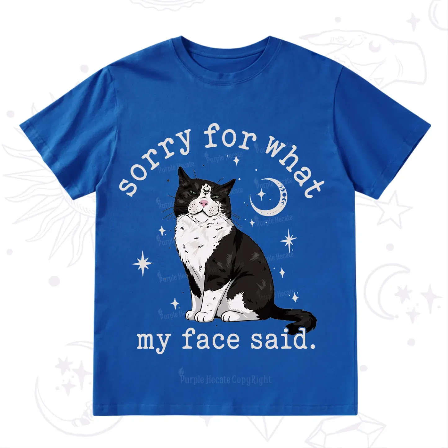 Purplehecate Sorry For What My Face Said Cat T-Shirt