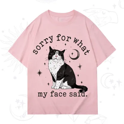 Purplehecate Sorry For What My Face Said Cat T-Shirt