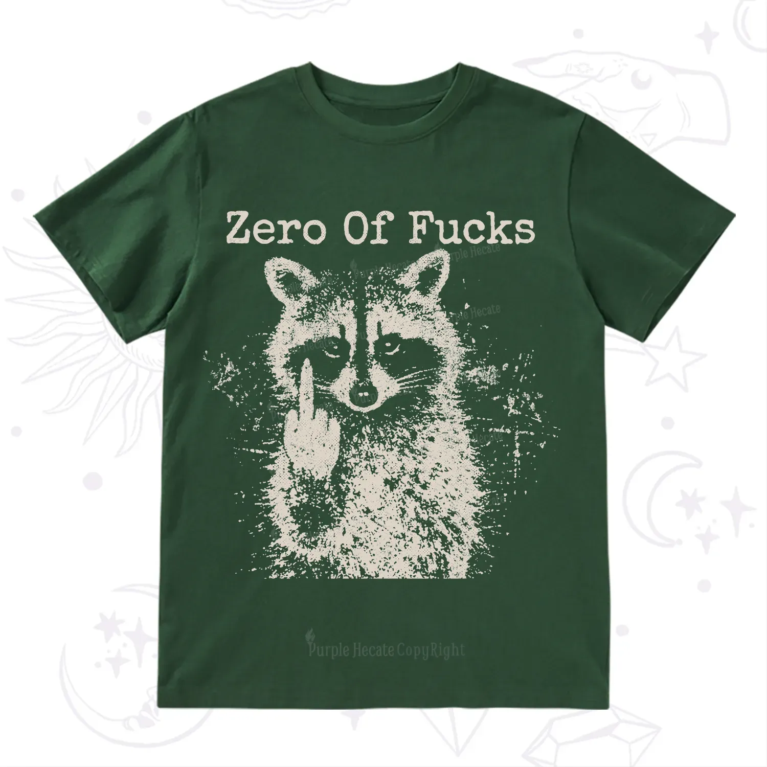 Purplehecate Zero Of Fucks Raccoon T-Shirt