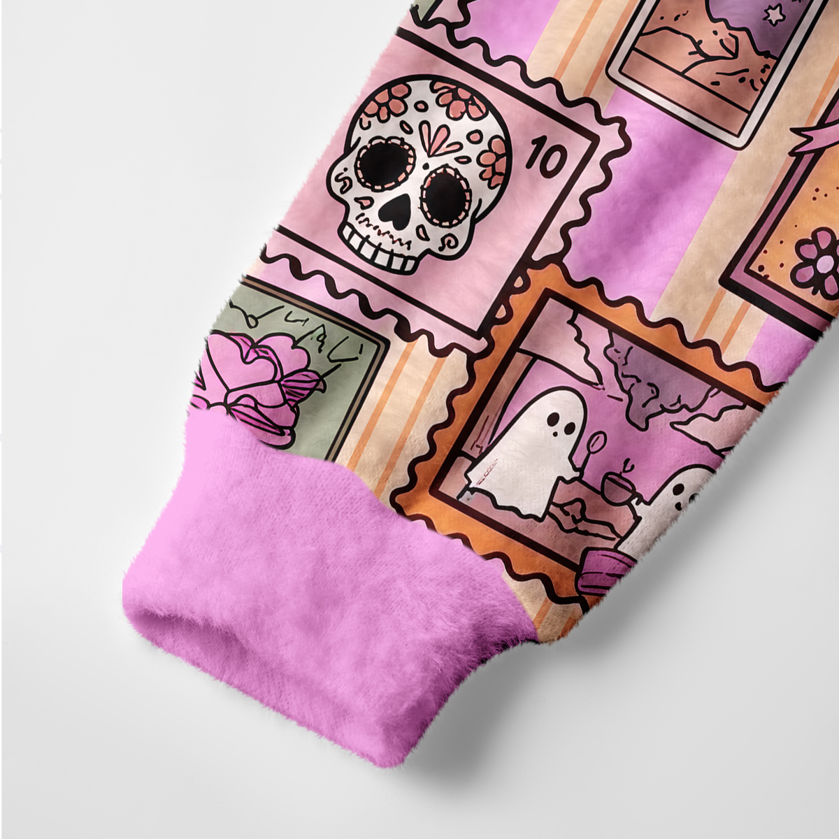 Purplehecate Halloween Doodle Print Ugly Cardigan Sweaters