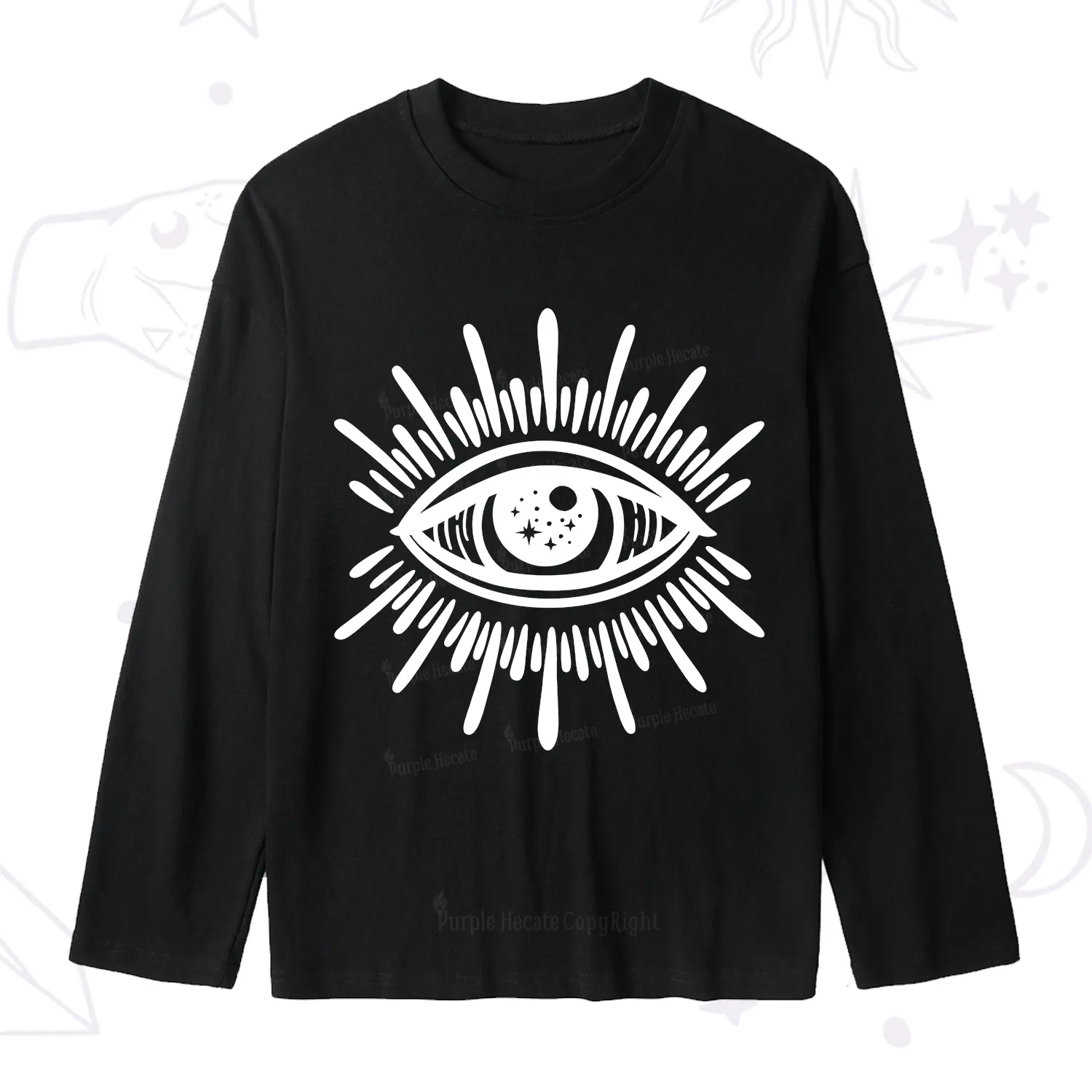 Purplehecate Evil Eye Slub Long Sleeve T-Shirt