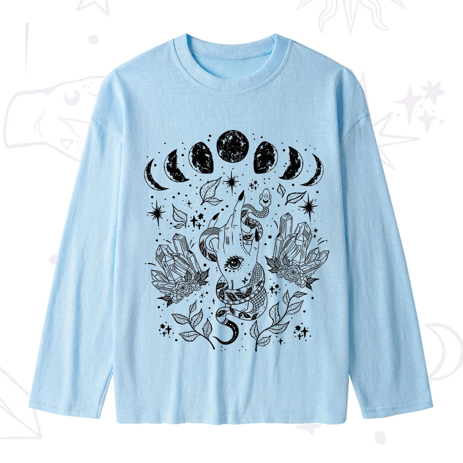Purplehecate Reach For The Moon Slub Long Sleeve T-Shirt
