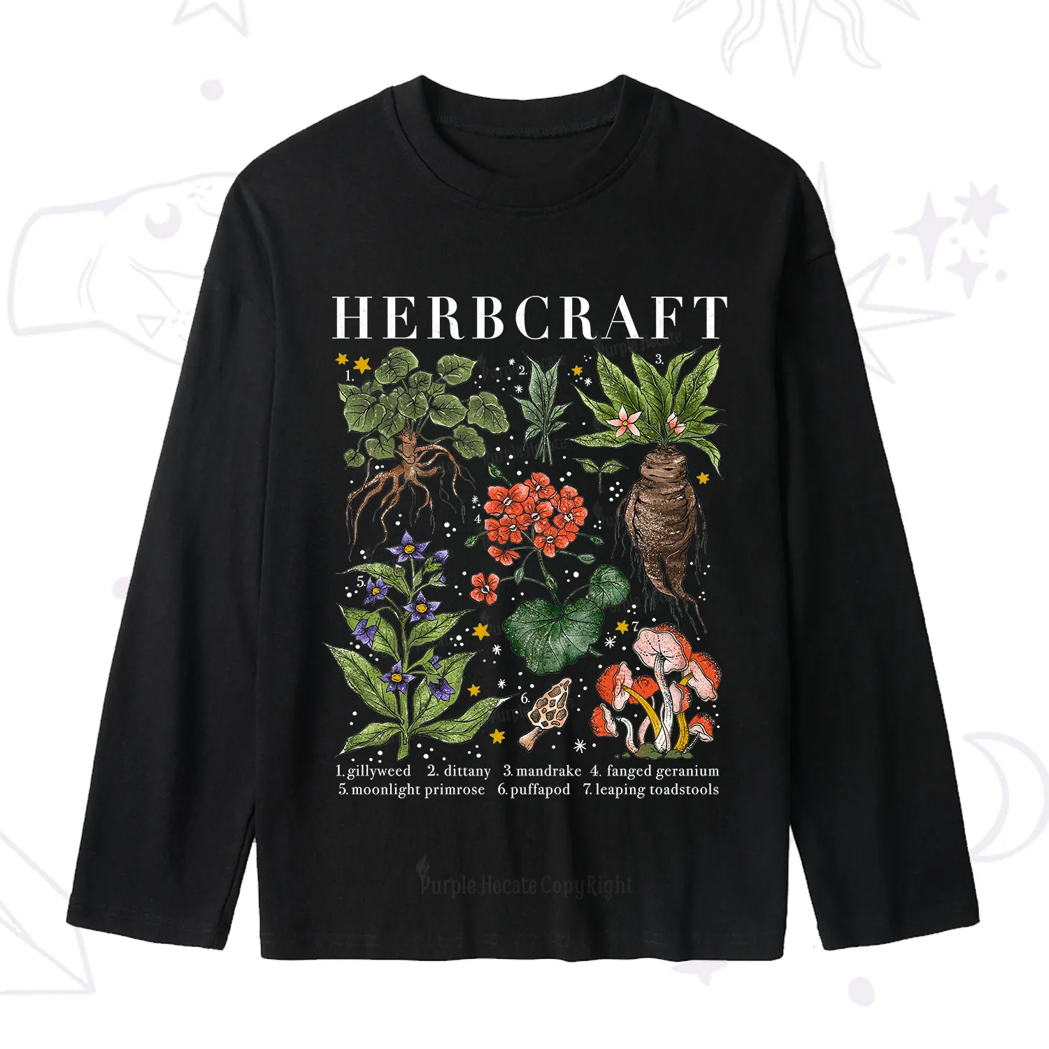 Purplehecate Magical Herbcraft Slub Long Sleeve T-Shirt