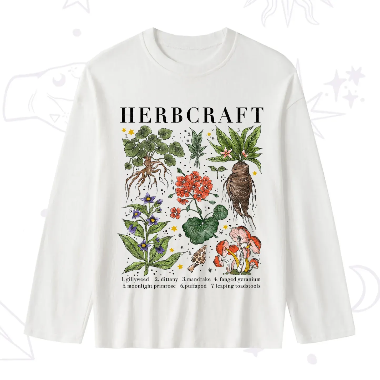 Purplehecate Magical Herbcraft Slub Long Sleeve T-Shirt