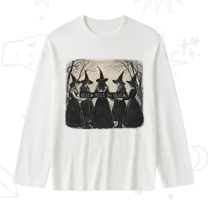 Purplehecate Girls Will Be Girls Witch Slub Long Sleeve T-Shirt