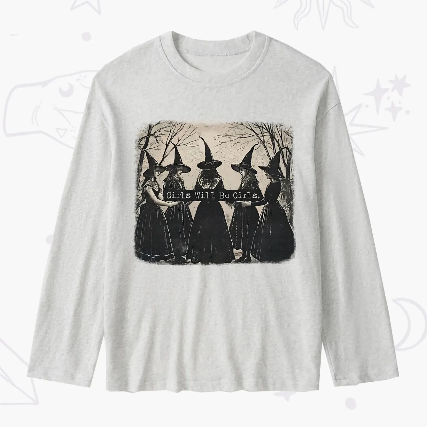 Purplehecate Girls Will Be Girls Witch Slub Long Sleeve T-Shirt