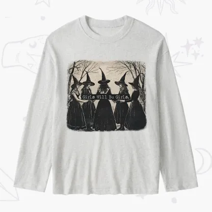 Purplehecate Girls Will Be Girls Witch Slub Long Sleeve T-Shirt