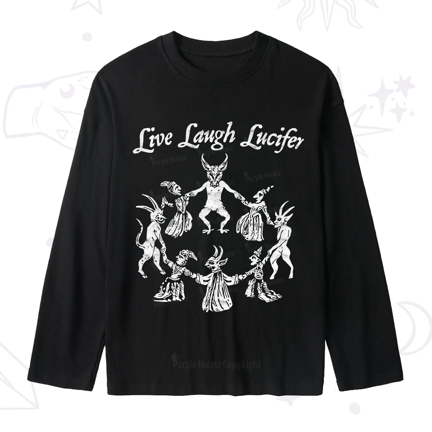 Purplehecate Live Laugh Lucifer Slub Long Sleeve T-Shirt