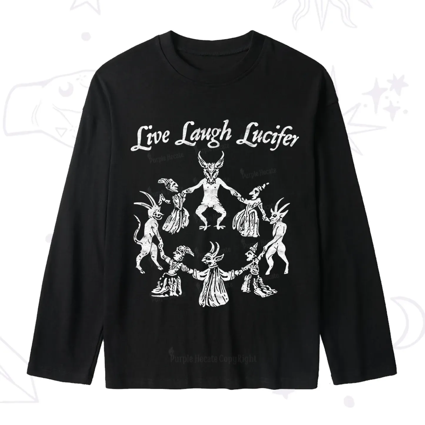 Purplehecate Live Laugh Lucifer Slub Long Sleeve T-Shirt