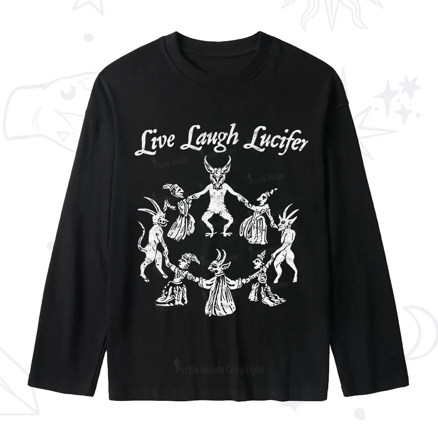 Purplehecate Live Laugh Lucifer Slub Long Sleeve T-Shirt