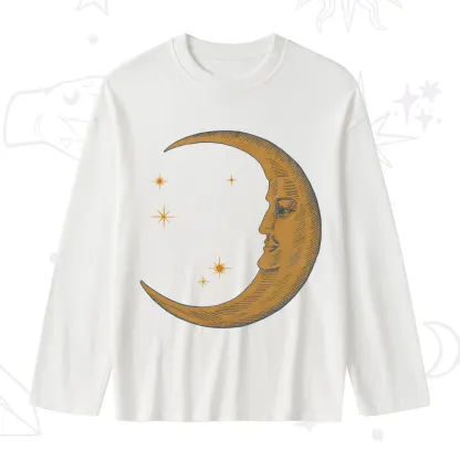 Purplehecate Celestial Moon Slub Long Sleeve T-Shirt