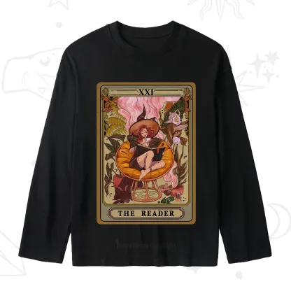 Purplehecate The Reader Tarot Card Slub Long Sleeve T-Shirt