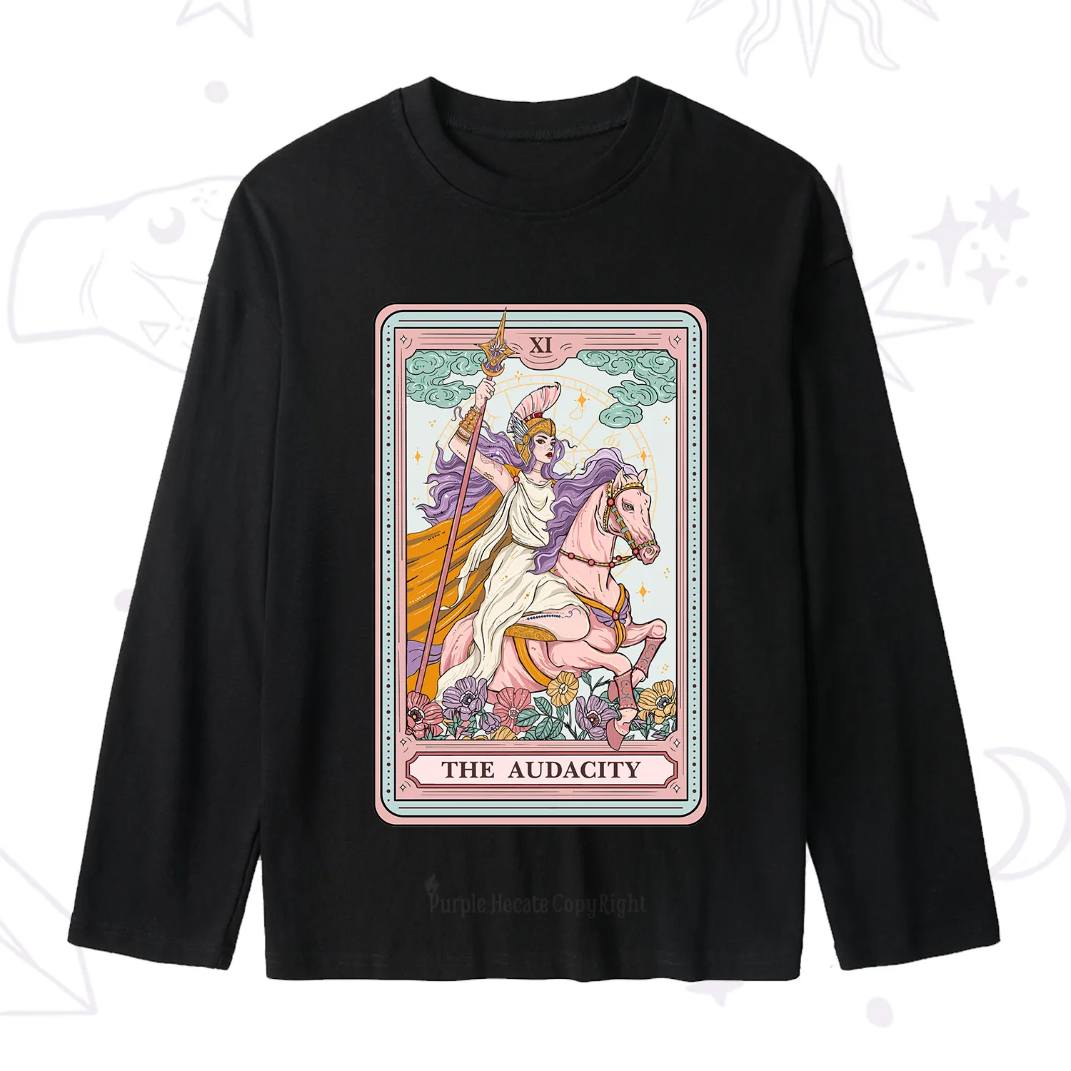 Purplehecate The Audacity Tarot Card Slub Long Sleeve T-Shirt