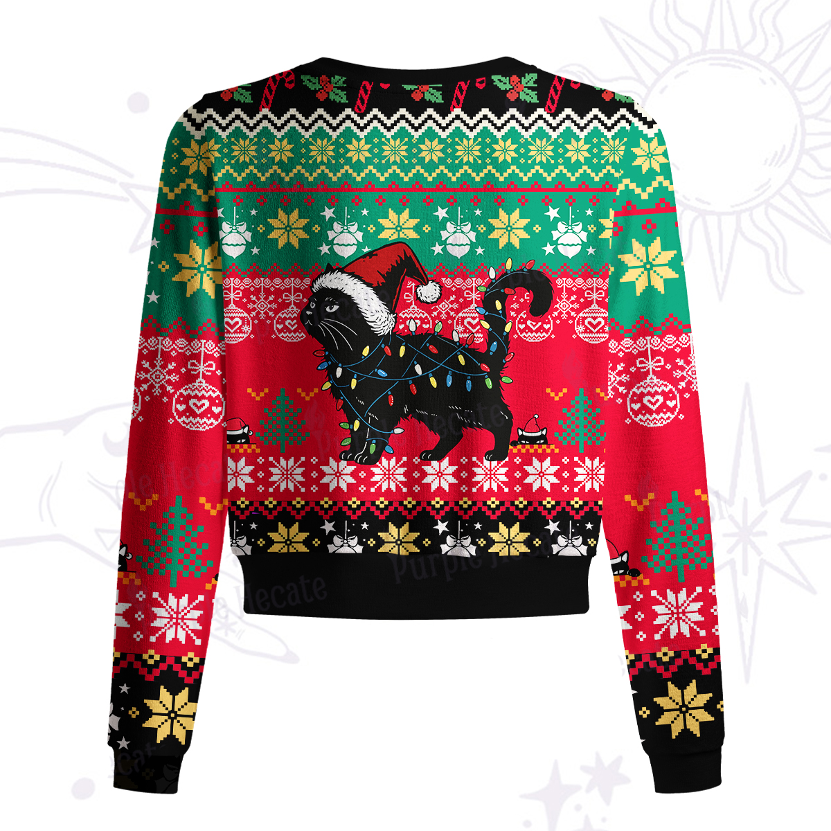 Purplehecate Cute Cat Christmas Knit Cardigan