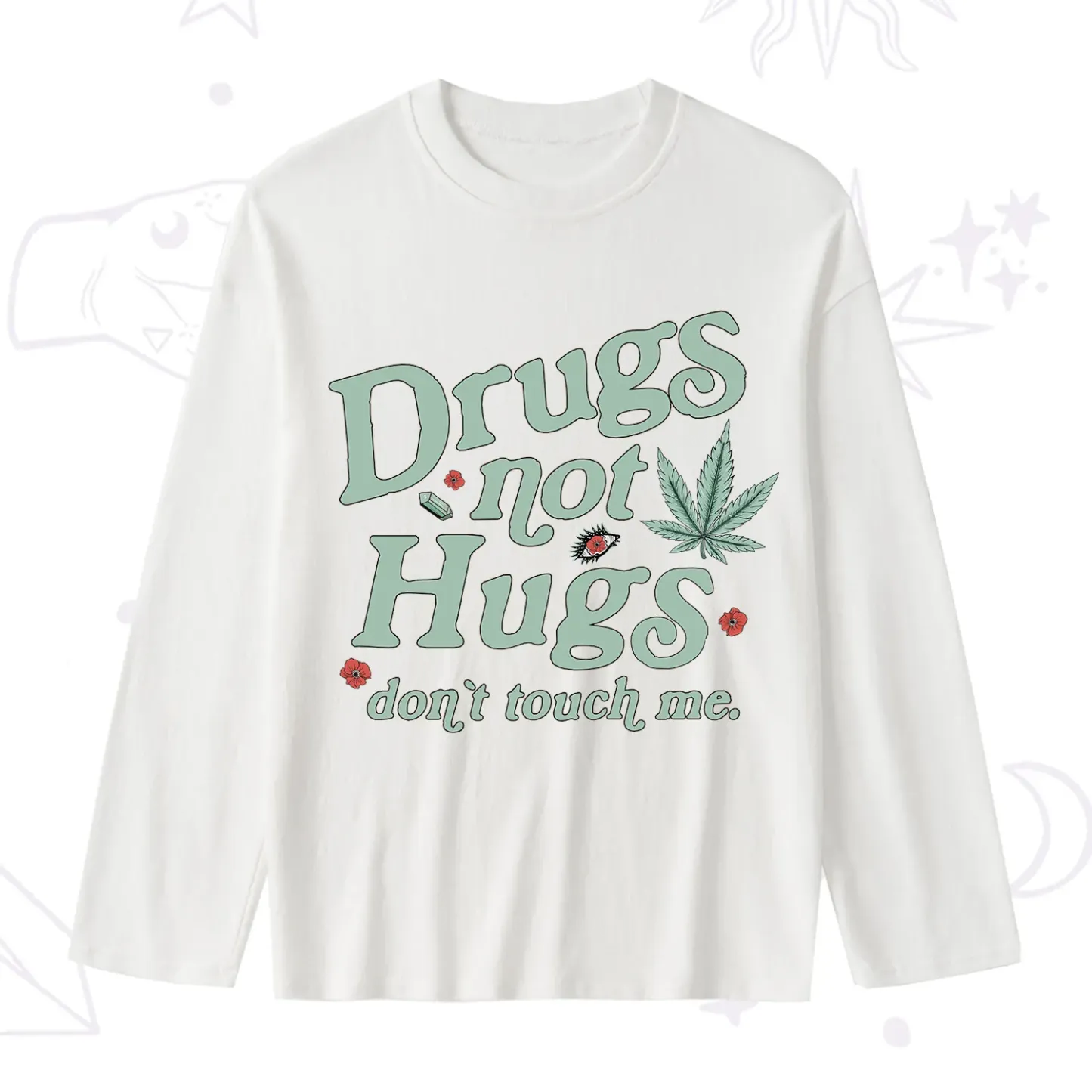 Purplehecate Sarcastic Weed Slub Long Sleeve T-Shirt
