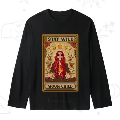 Purplehecate The Stay Wild Moon Child Oracle Card Slub Long Sleeve T-Shirt