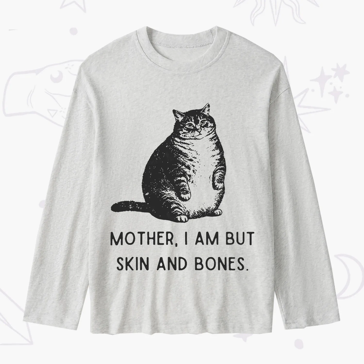 Purplehecate Cat Mother I Am But Skin And Bones Slub Long Sleeve T-Shirt