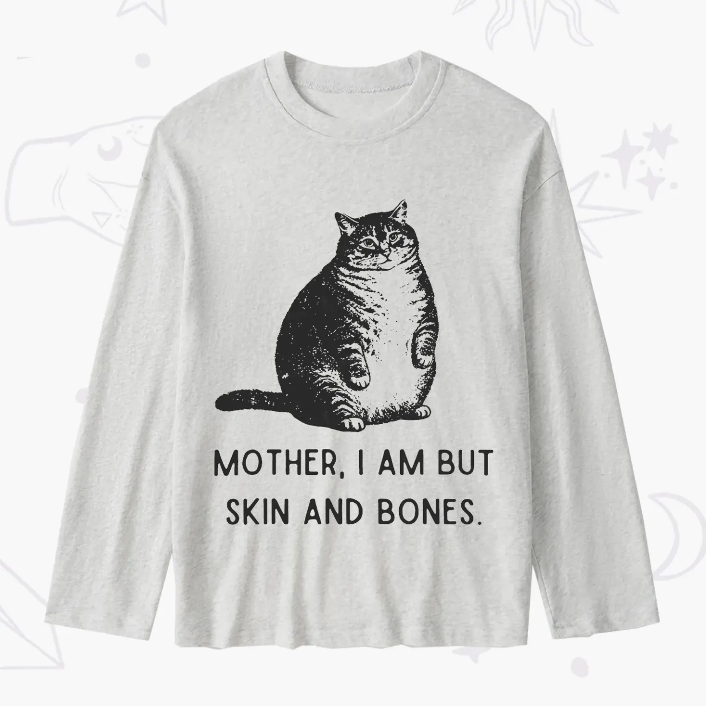 Purplehecate Cat Mother I Am But Skin And Bones Slub Long Sleeve T-Shirt