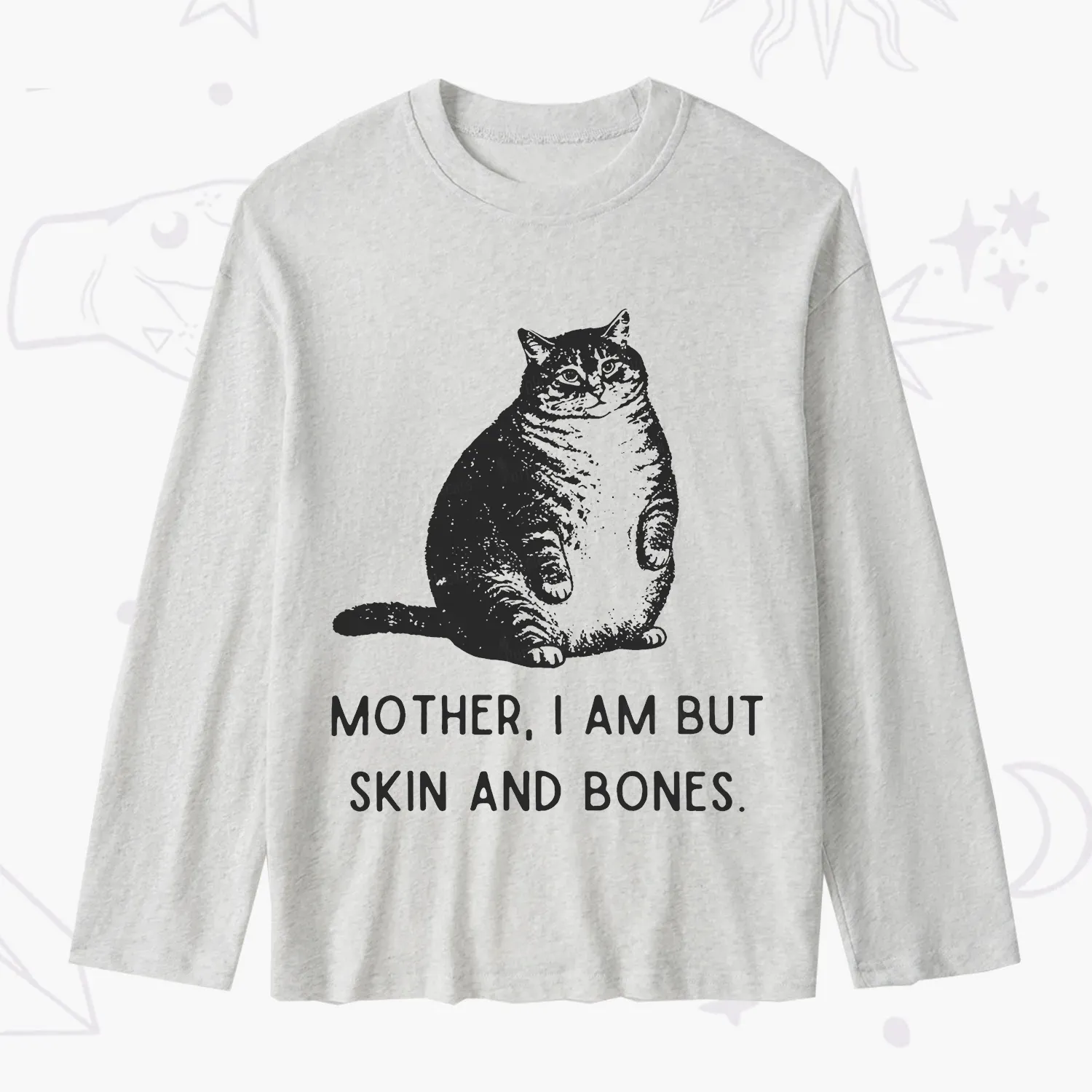 Purplehecate Cat Mother I Am But Skin And Bones Slub Long Sleeve T-Shirt