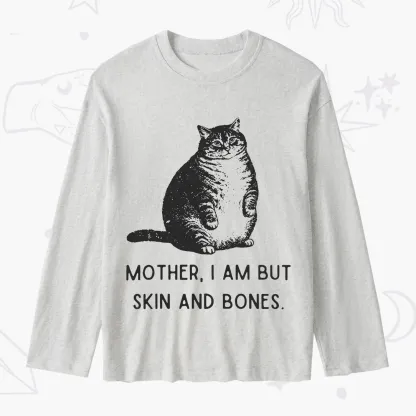 Purplehecate Cat Mother I Am But Skin And Bones Slub Long Sleeve T-Shirt