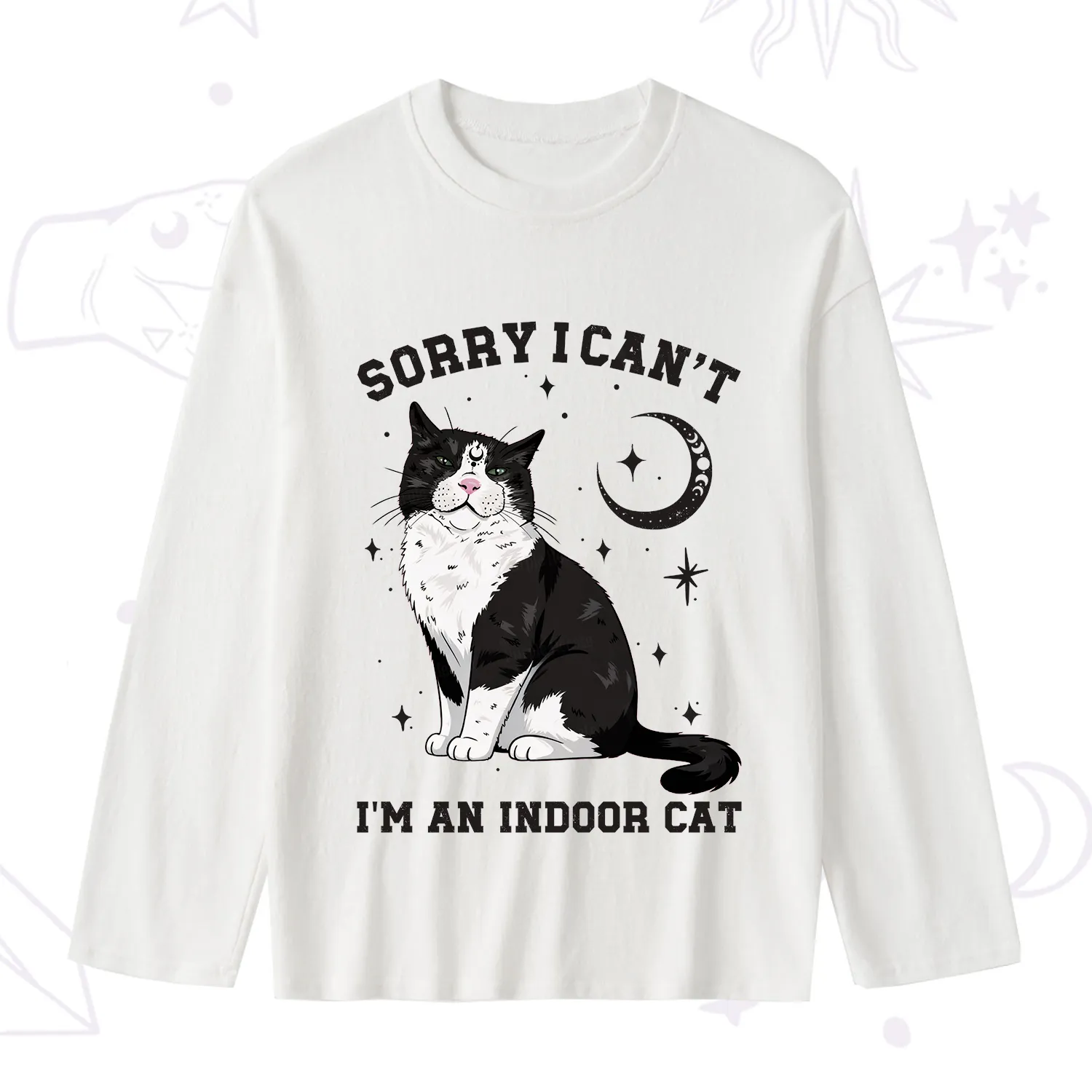 Purplehecate Sorry I Can't Go I'm an Indoor Cat Slub Long Sleeve T-Shirt