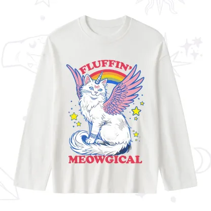 Purplehecate Fluffin Meowgical Slub Long Sleeve T-Shirt