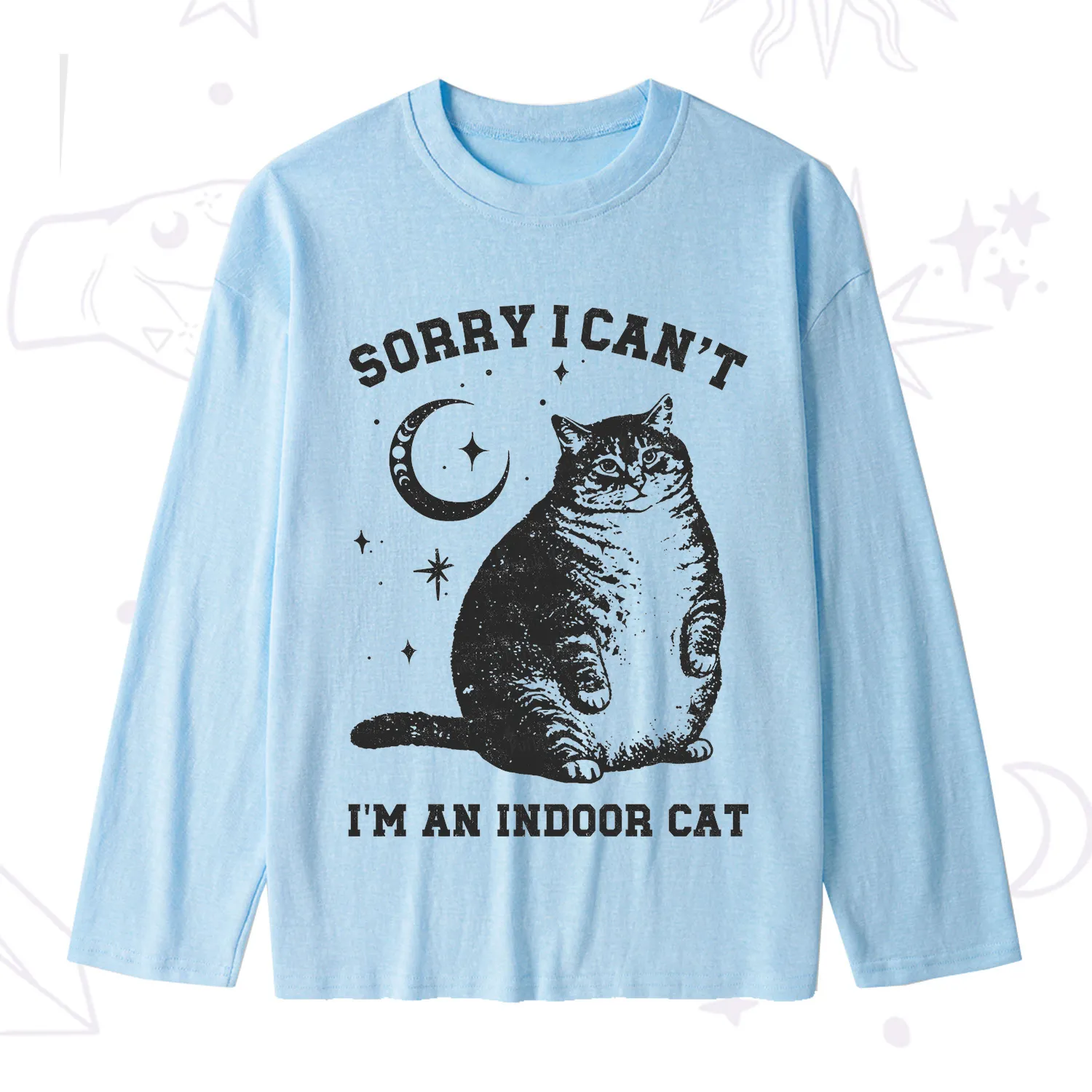 Purplehecate Sorry I Can't Go I'm an Indoor Cat Slub Long Sleeve T-Shirt