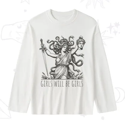 Purplehecate Girls Will Be Girls Medusa Slub Long Sleeve T-Shirt