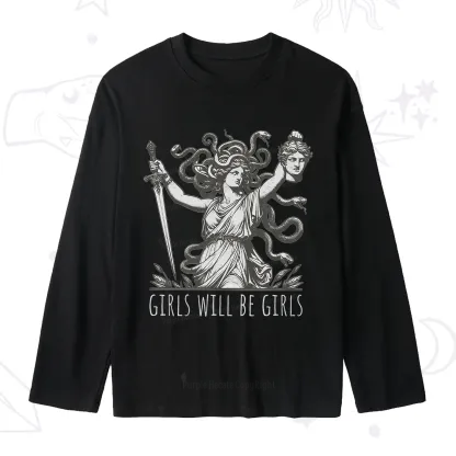 Purplehecate Girls Will Be Girls Medusa Slub Long Sleeve T-Shirt