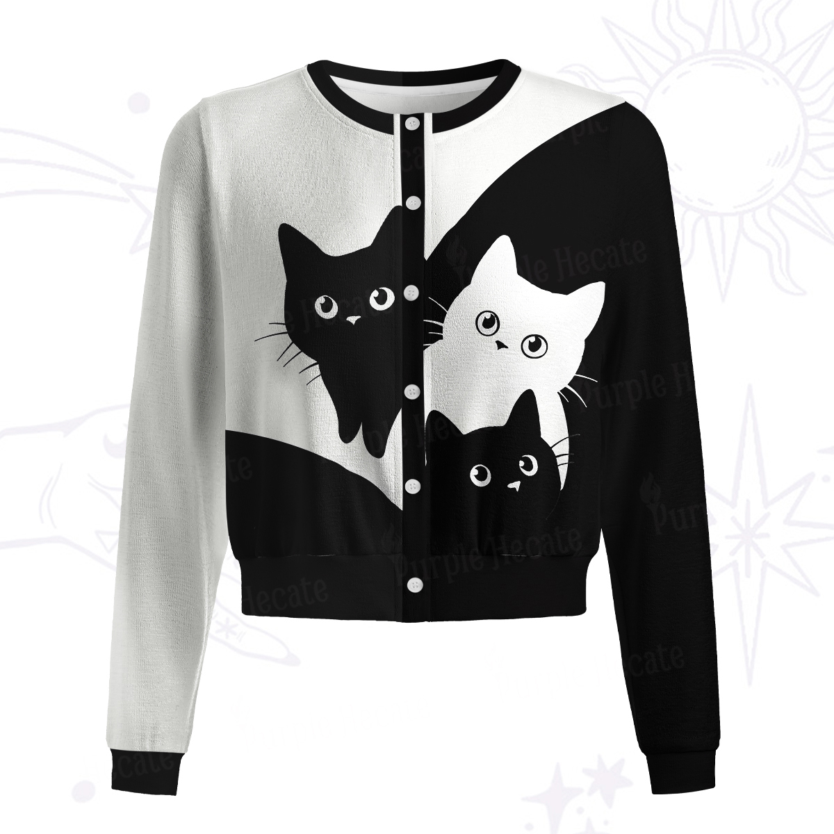 Purplehecate Curious Cats Knit Cardigan