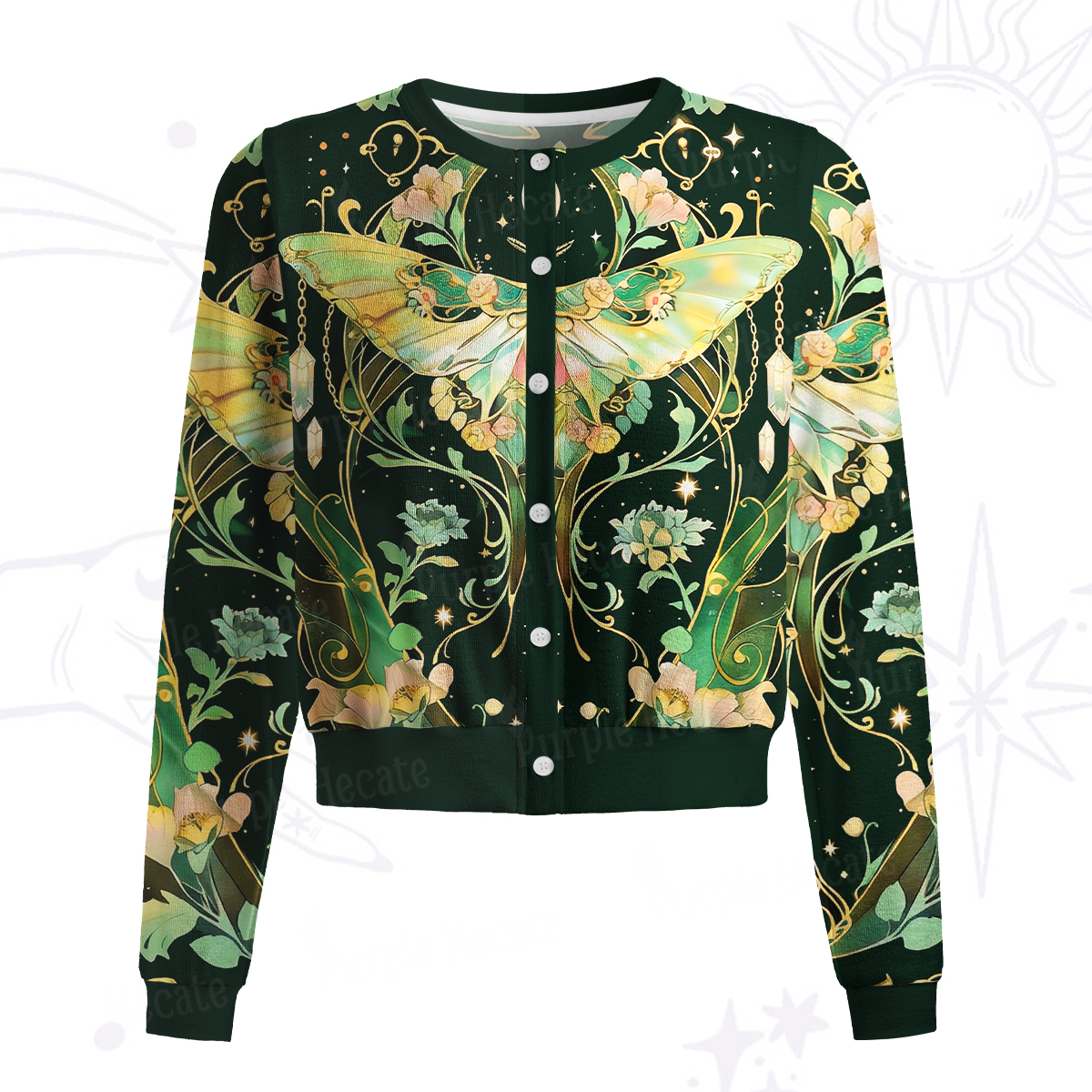 Purplehecate Moon Moth Rave Knit Cardigan