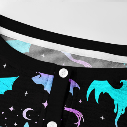 Purplehecate Neon Fantasy Dragon Allover Knit Cardigan