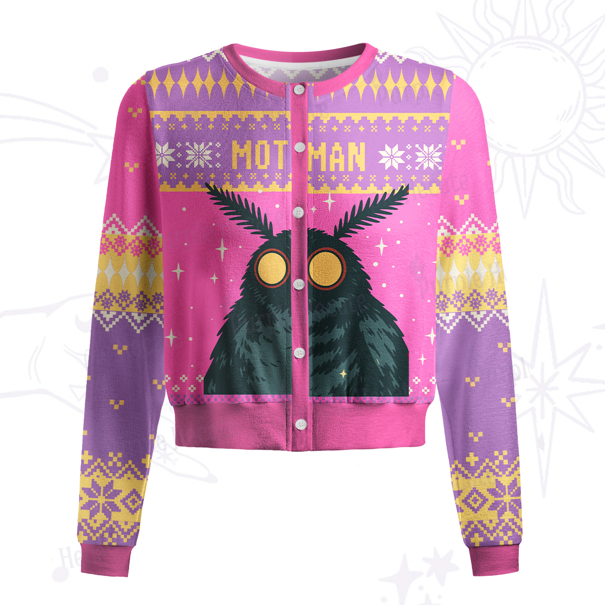 Purplehecate Mothman Eating Soup Knit Cardigan