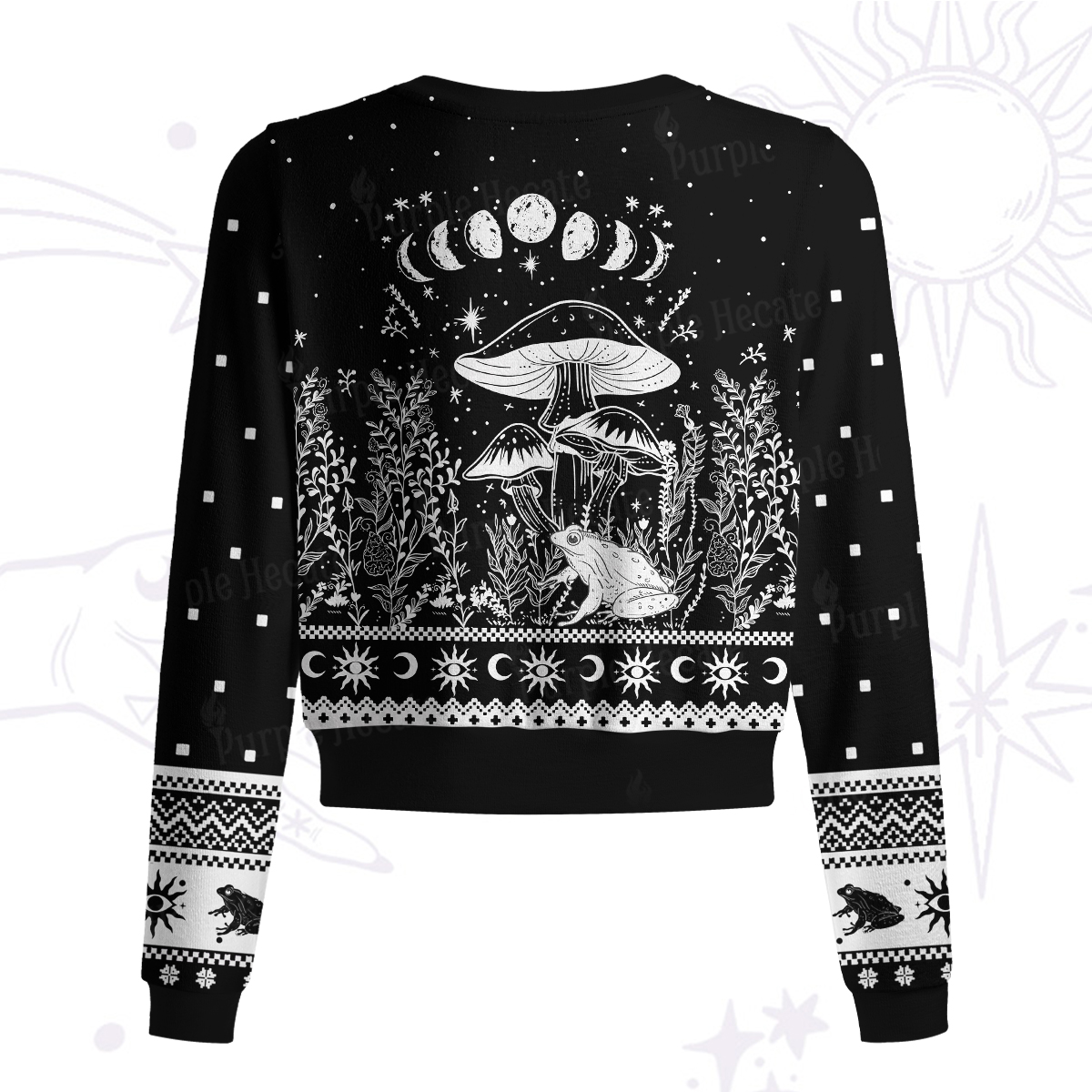 Purplehecate Celestial Frog Mushrooms Knit Cardigan