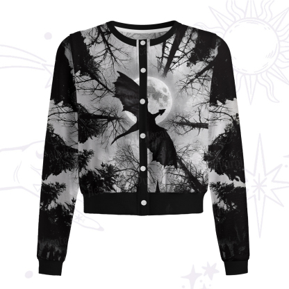 Purplehecate Gothic Moonlit Dragon Forest Knit Cardigan